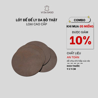 Lót Đế Ly Da Bò Thật Cao Cấp 9cm , Da Nguyên Miếng - (LD01)