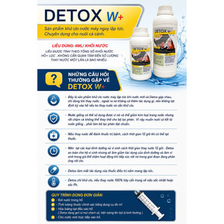 Detox W+ 500ml KHỬ CLO, CLORINE NƯỚC MÁY SIÊU TIẾT KIỆM, NGAY LẬP TỨC cho hồ cá cảnh, bể thuỷ sinh, hồ cá Koi