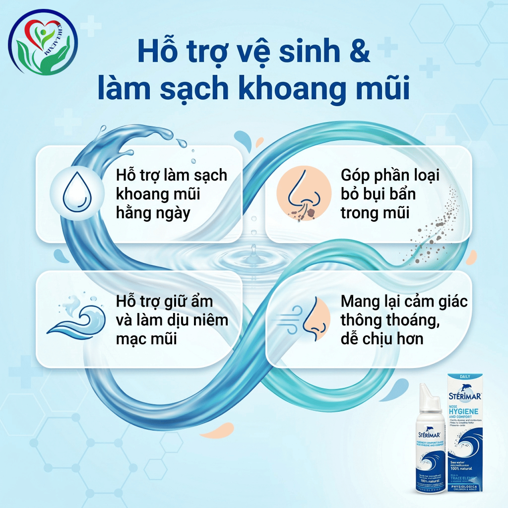 Xịt mũi Sterimar Nose Hygiene and Comfort vệ sinh mũi hằng ngày cho trẻ từ 3 tuổi và người lớn