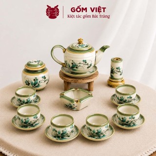 Bộ ấm chén vẽ tay dáng minh long nhiều họa tiết, dung tích 500ml, 650ml và 850ml - Gốm sứ Bát Tràng - Gốm Việt
