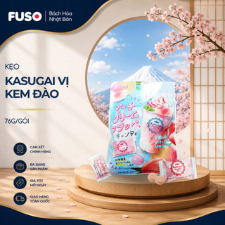 Kẹo Ngậm Kasugai Peach Cream Frappé Candy Vị Kem Đào Thơm Béo (Gói 76g)
