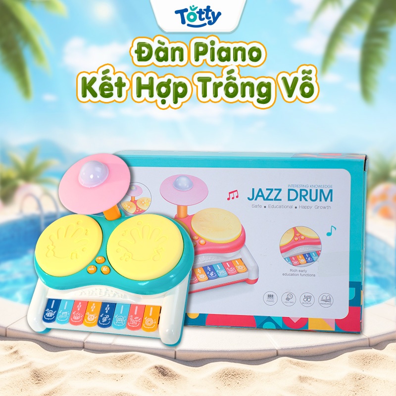 Đàn Piano Kết Hợp Trống Vỗ Cho Bé, Đồ Chơi Nhạc Cụ Phát Triển Năng Khiếu Âm Nhạc