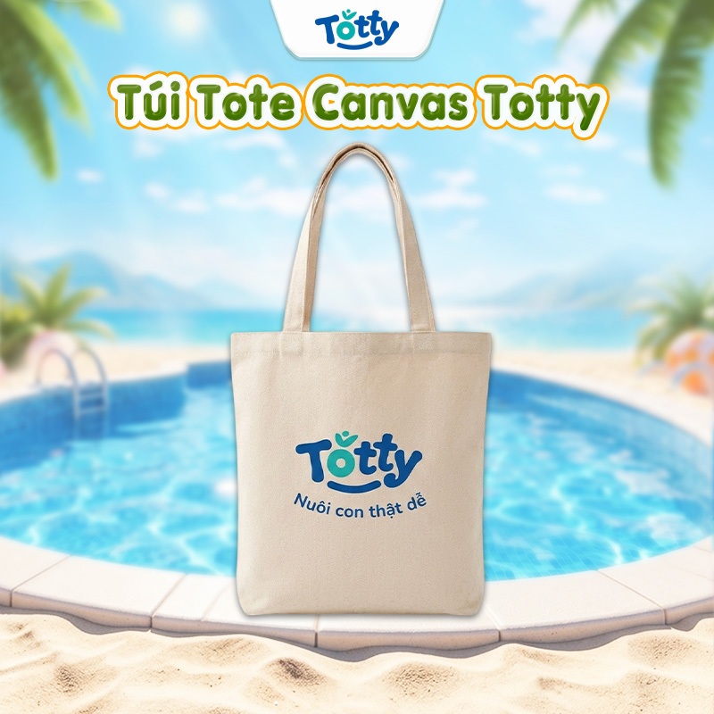 Túi Tote Canvas Totty - Túi Vải Đi Làm, Đi Chơi, Đựng Đồ Bỉm Sữa Tiện Lợi Cho Mẹ Và Bé