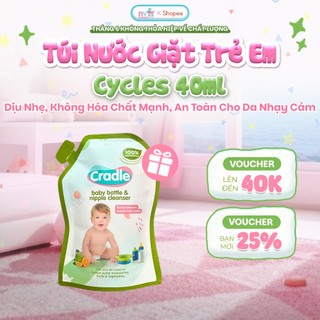 [Gift] Túi Nước Rửa Bình Sữa & Núm Ti Cradle Natural 40ml – 100% Thành Phần Tự Nhiên, An Toàn Cho Da Nhạy Cảm