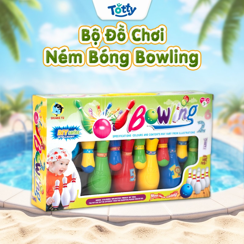 Bộ Đồ Chơi Ném Bóng Bowling Cho Bé, Giúp Bé Vận Động Và Phát Triển Thể Chất