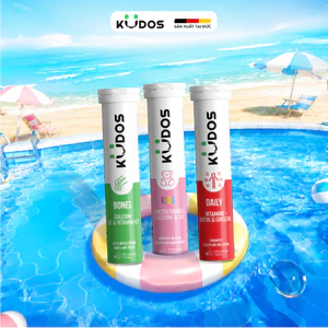 Combo 3 TPBVSK Viên sủi KUDOS KIDS + Viên Sủi KUDOS BONE + Viên Sủi KUDOS DAILY (20 viên/tuýp)