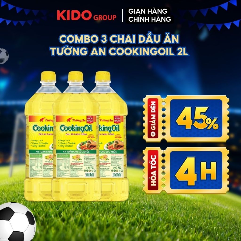 Combo 3 chai Dầu Ăn Tường An CookingOil 2L