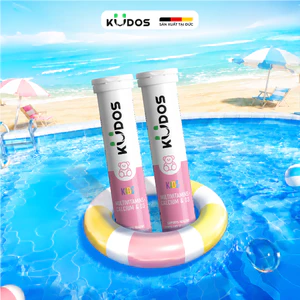 Combo 2 Tuýp TPBVSK Viên sủi KUDOS KIDS bổ sung canxi và vitamin tổng hợp cho trẻ em (20 viên/tuýp)