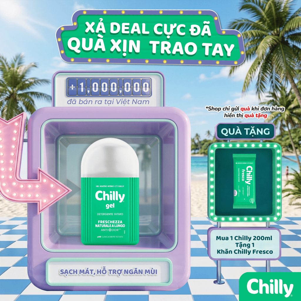 [LÀN GIÓ MÁT LẠNH] Dung dịch vệ sinh Chilly Gel 200ml sạch mát sảng khoái