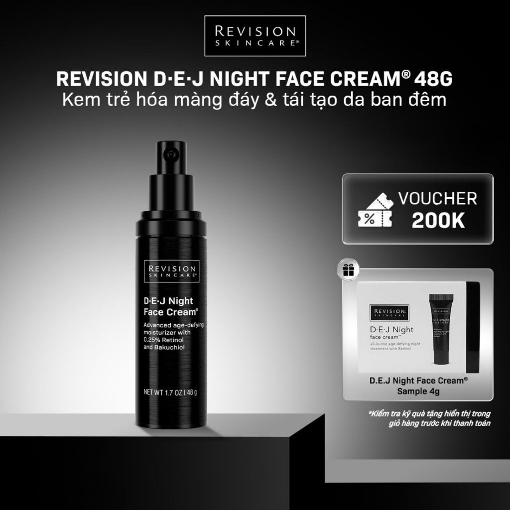 Kem Dưỡng Trẻ Hóa Màng Đáy Và Tái Tạo Da Ban Đêm Chứa 0.25% Retinol REVISION SKINCARE D·E·J Night Face Cream 48g