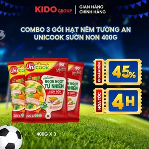 Combo 3 gói Hạt nêm Tường An Unicook Sườn Non 400g