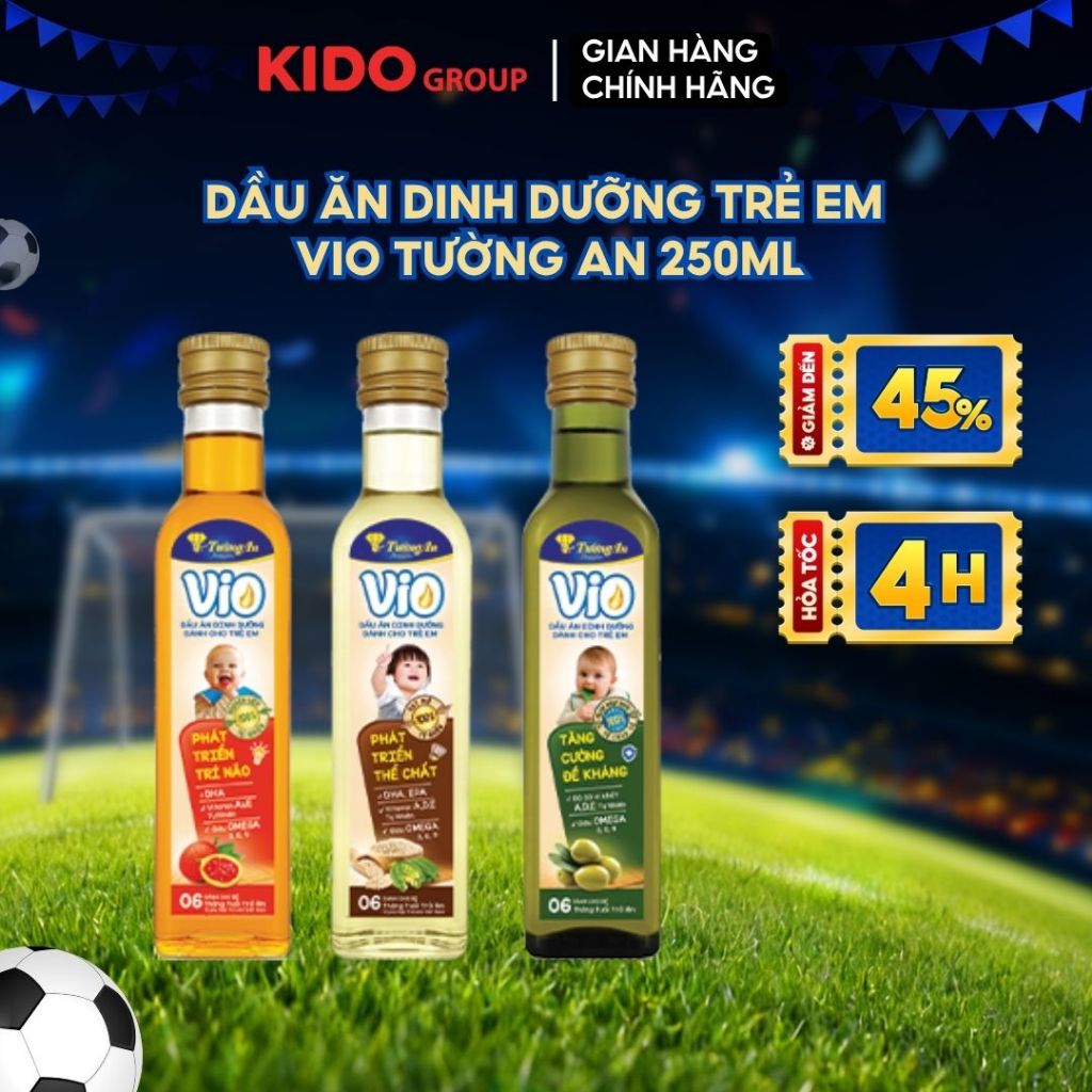 (NEW) (MUA 2 GIẢM 20%) Dầu ăn dặm dinh dưỡng cho bé VIO Tường An Gấc/Mè/Olive 250ML