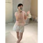TRIANGLE - Girly Blouse (Cân nhắc kỹ, return is not welcomed) Áo sơ mi cách điệu chuẩn tag Wgwe style Hàn Quốc
