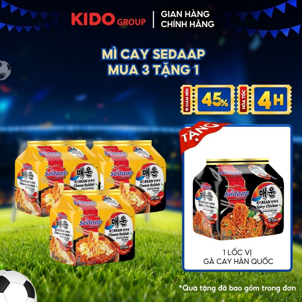 [Mi Sedaap Vi Gacay Hanquoc 87g] COMBO 3 LỐC: Mì trộn Sedaap vị phô mai hàn quốc 86g x 15 gói
