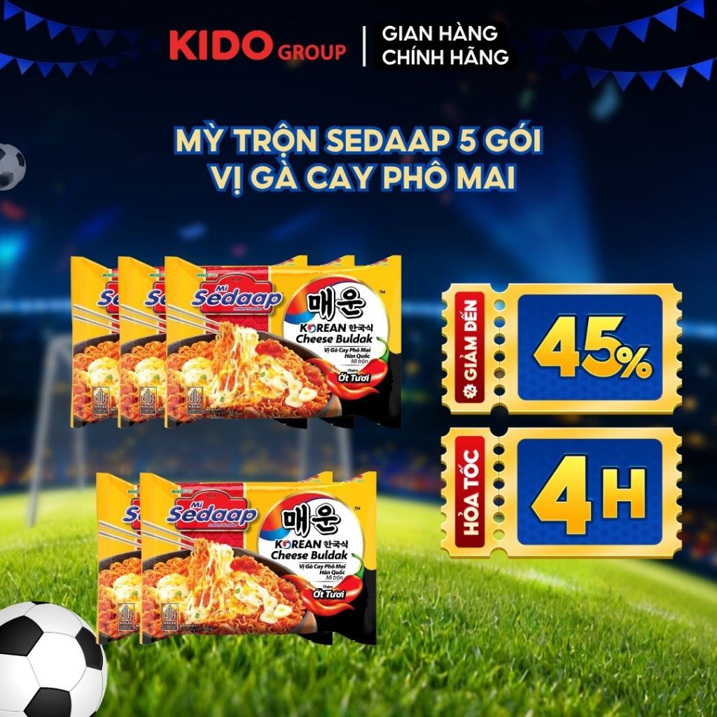 Combo 5 gói Mì trộn Sedaap vị phô mai hàn quốc 86g