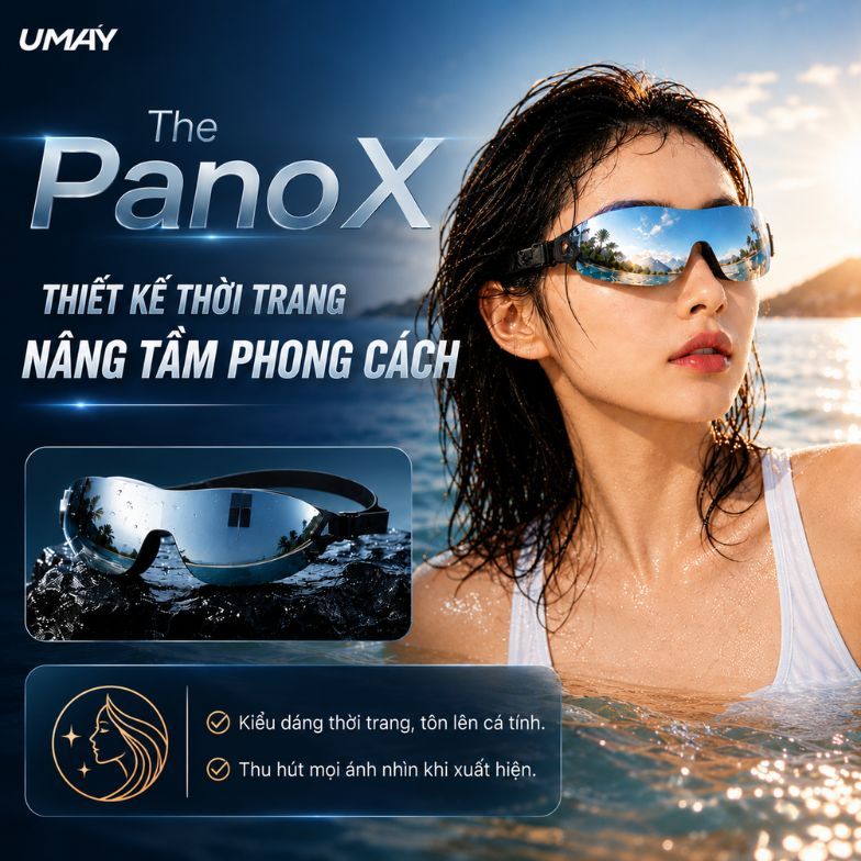 [MUA 1 TẶNG 1] Kính Bơi UMAY Tráng Gương Góc Rộng, Chống Tia UV, Chống Sương Mù, Kính Bơi Thời Trang The PanoX UMAY