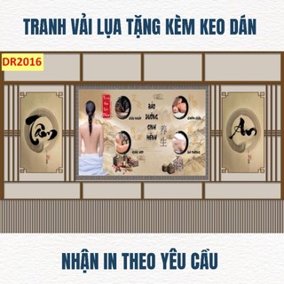 Tranh dán spa dưỡng sinh, gội đầu dưỡng sinh, ngâm chân thảo dược, tranh 3D dán tường in trên vải lụa (tặng kèm keo dán)