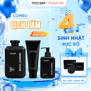 Bộ Quà Tặng Nam - Sữa tắm gội nam 350 ml & Sữa rửa mặt nam 100ml & Dung dịch vệ sinh 120ml RHYS MAN