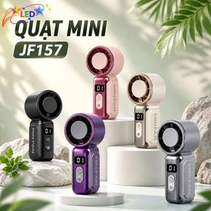 Quạt Cầm Tay Mini JF157 199 Cấp Độ Gió Kèm Màn Hình Led-Nhỏ Gọn Bỏ Túi,Sạc USB-Quạt Cầm Tay Du Lịch Tiện Lợi AT54