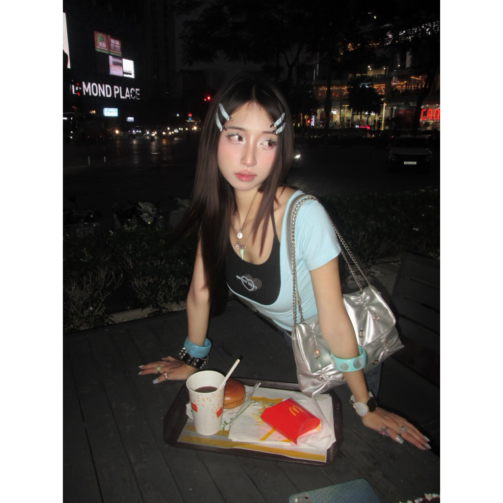 Áo thun nữ ôm body phối áo dây 𝐍𝐎𝐓 𝐘𝐎𝐔𝐑 𝐁𝐀𝐁𝐘 - ONOCLUB