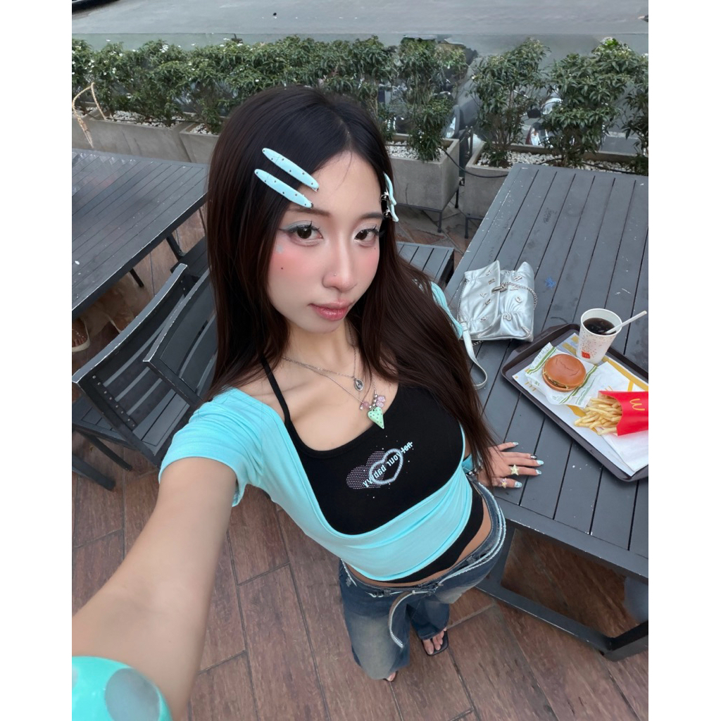 Áo thun nữ ôm body phối áo dây 𝐍𝐎𝐓 𝐘𝐎𝐔𝐑 𝐁𝐀𝐁𝐘 - ONOCLUB
