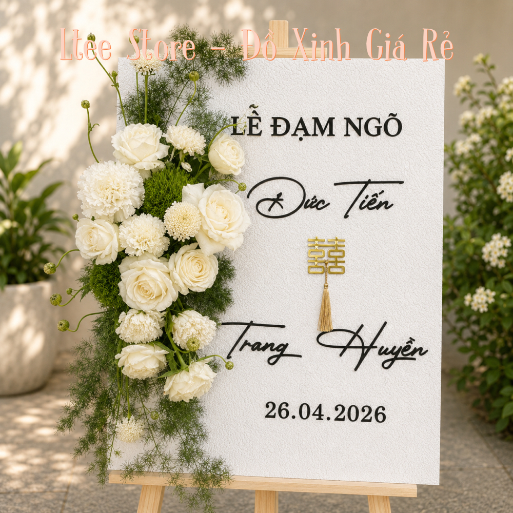 Bảng Welcome Thạch Cao Đắp Nổi 3D In Tên Theo Yêu Cầu Sang Trọng Cao Cấp
