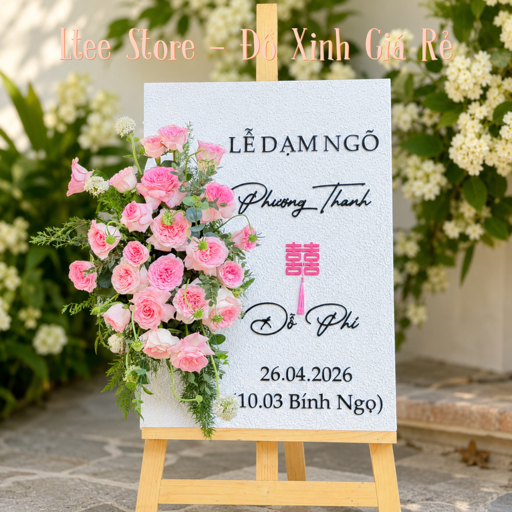 Bảng Welcome Thạch Cao Đắp Nổi 3D In Tên Theo Yêu Cầu Sang Trọng Cao Cấp