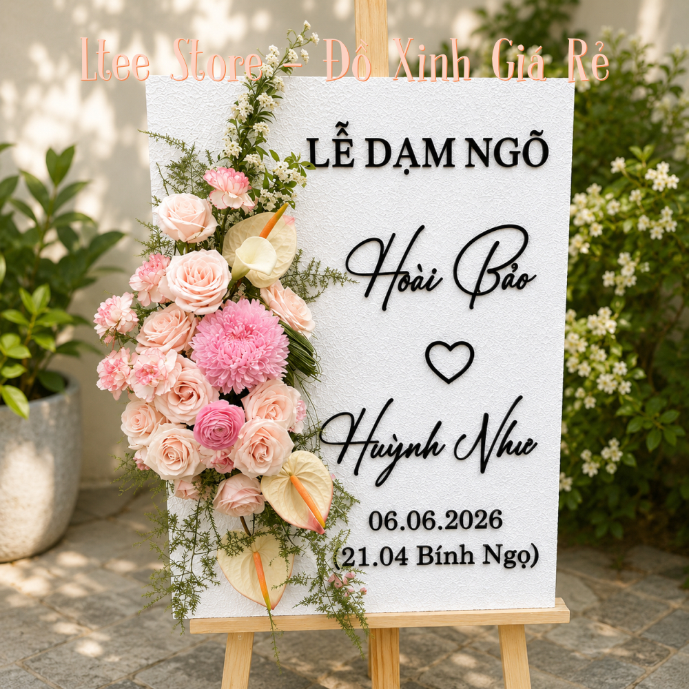 Bảng Welcome Thạch Cao Đắp Nổi 3D In Tên Theo Yêu Cầu Sang Trọng Cao Cấp