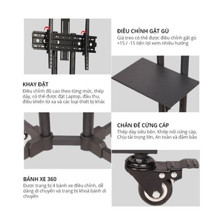 Gía Treo Tivi Di Động DK1500 / E1750 TiVi 32 - 65 Inch /Kệ Tivi Có Bánh Xe Di Chuyển - HÀNG CHÍNH HÃNG