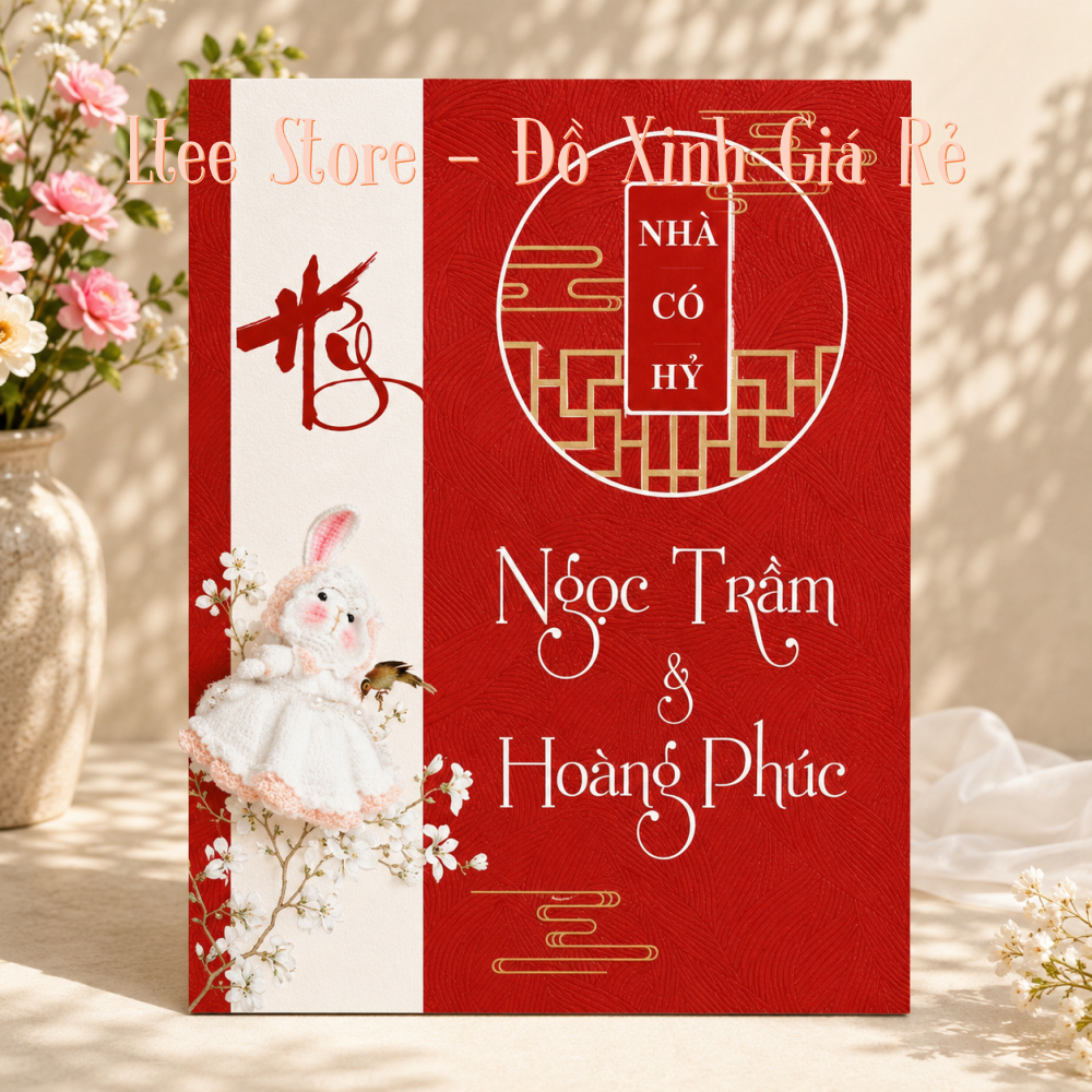 Bảng Welcome Lễ Hỷ In Tên Theo Yêu Cầu Phong Cách Á Đông Song Hỷ Sang Trọng Cao Cấp