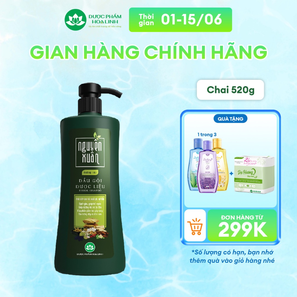 Dầu gội dược liệu Nguyên Xuân Xanh dưỡng tóc 520g