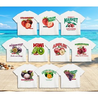 CHÍNH HÃNG - Áo Thun Trắng Form Boxy "TROPICAL FRUITS COLLECTION" UNISEX BST Áo Hè Trái Cây