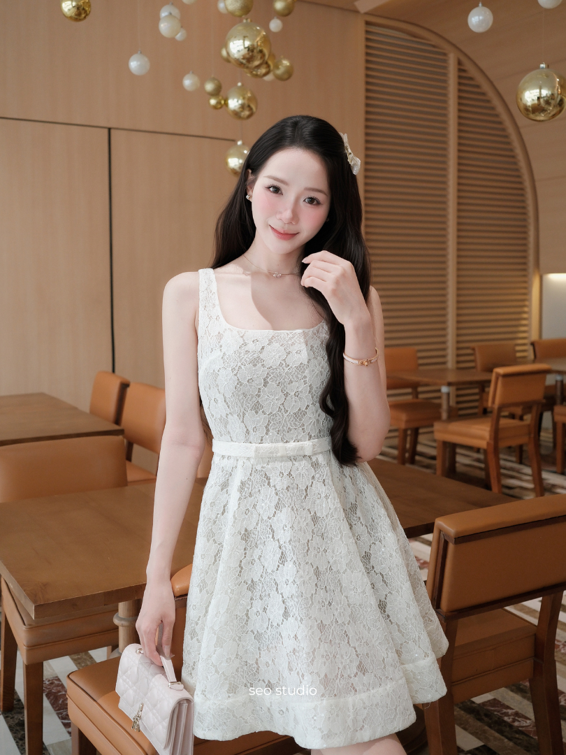 Product image SEO STUDIO - Váy ren hai dây bản to bồng xoè (kèm quần bảo hộ) - Chlooncee Dress 3