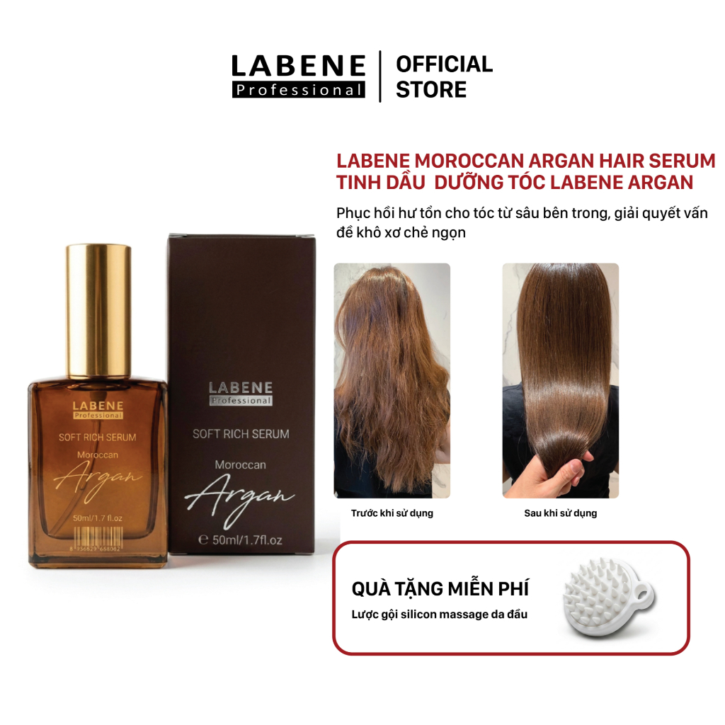 Serum Tinh Dầu Dưỡng Tóc Moroccan Argan 50ml, Làm Mềm Mượt, Dưỡng Ẩm ,Giúp Tóc Óng Ả Chắc Khỏe | LABENE OFFICIAL