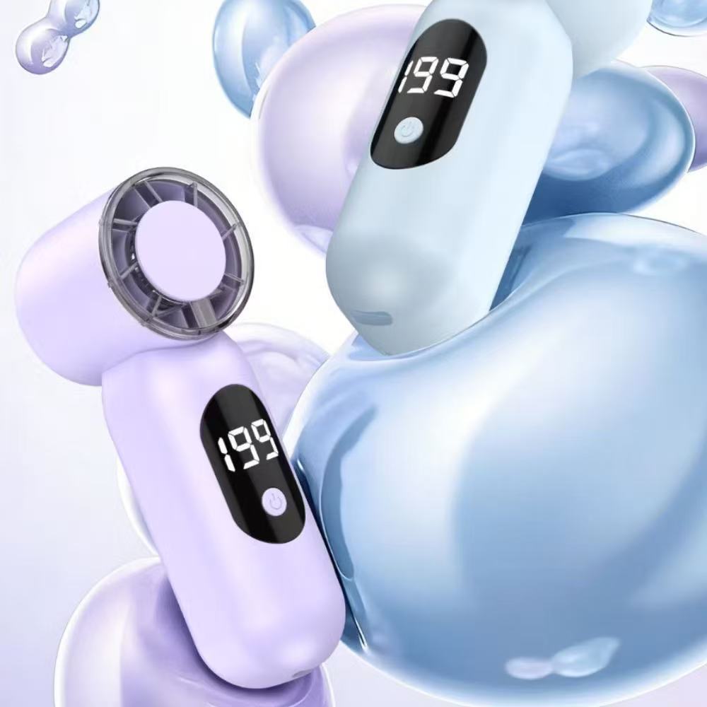 Quạt Cầm Tay Mini T-55/T-361 1–199 Cấp Độ Gió ,có đè Hình dán hoạt hình tặng ngẫu nhiên Quạt Turbo tốc độ cao di động