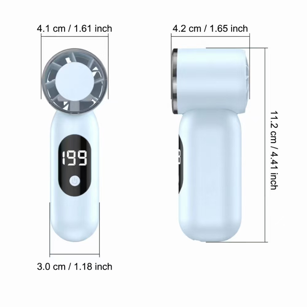 Quạt Cầm Tay Mini T-55/T-361 1–199 Cấp Độ Gió ,có đè Hình dán hoạt hình tặng ngẫu nhiên Quạt Turbo tốc độ cao di động
