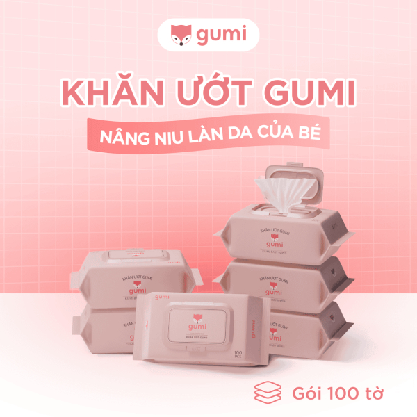Thùng 10 Gói Khăn Giấy Ướt Gumi 100 Tờ Chính Hãng | Không Mùi, An Toàn Cho Trẻ Sơ Sinh, Mẹ Và Bé