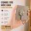 Combo 100 Móc Dán Tường Nhôm Inox Chịu Lực Cao Cấp