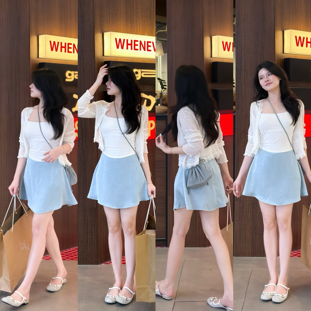 Chân Váy Lụa Poppop Skirt Dáng Ngắn Xoè Nhẹ | HÈO