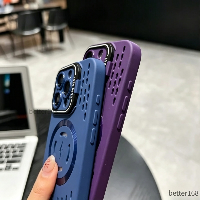 Ốp điện thoại giá đỡ từ tính tản nhiệt cho iPhone  17 16 Pro Max 15 14 13 12 Pro 11 Max Vỏ mềm chống vân tay chống rơi