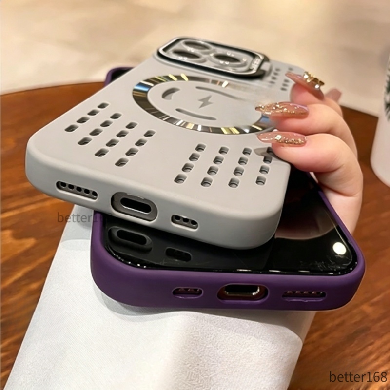 Ốp điện thoại giá đỡ từ tính tản nhiệt cho iPhone  17 16 Pro Max 15 14 13 12 Pro 11 Max Vỏ mềm chống vân tay chống rơi