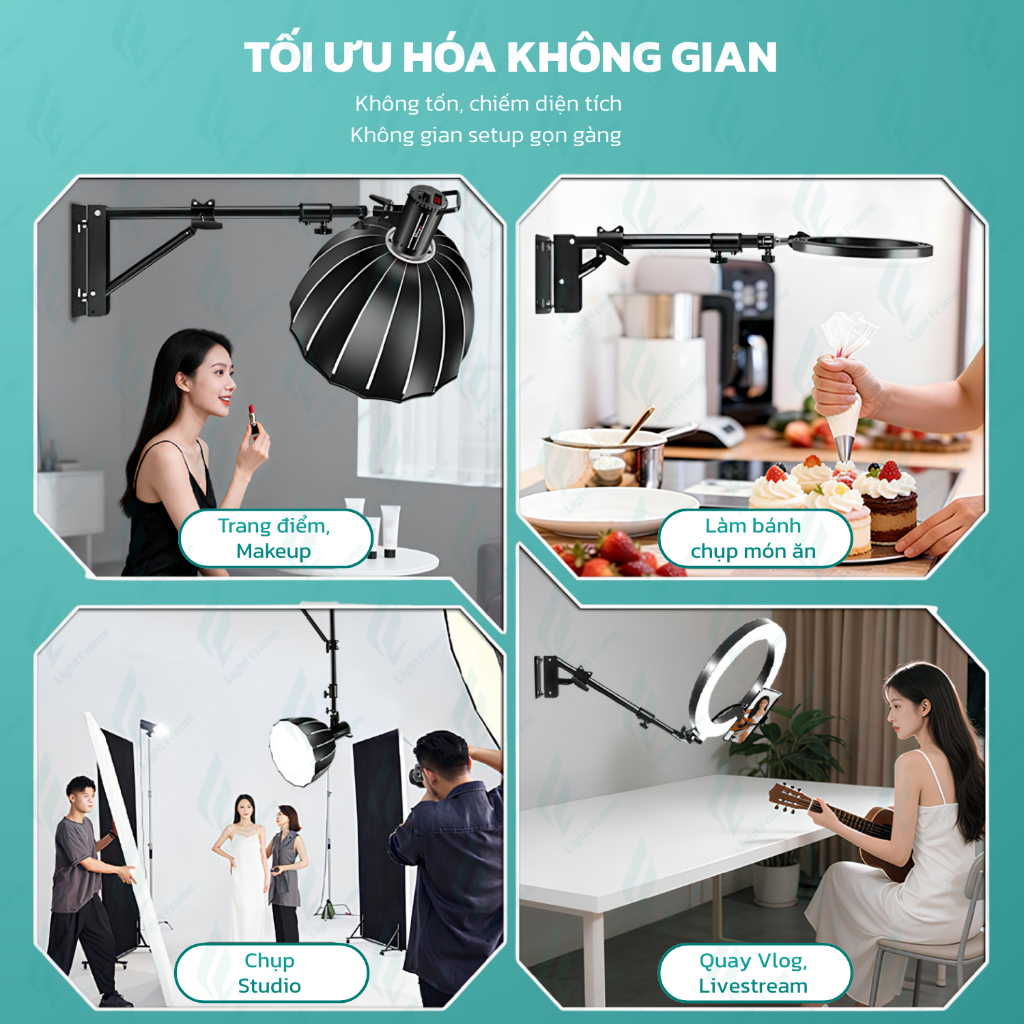 Tay treo đèn gắn tường 110cm - 137cm - 180cm chịu tải cao (Loại tốt)