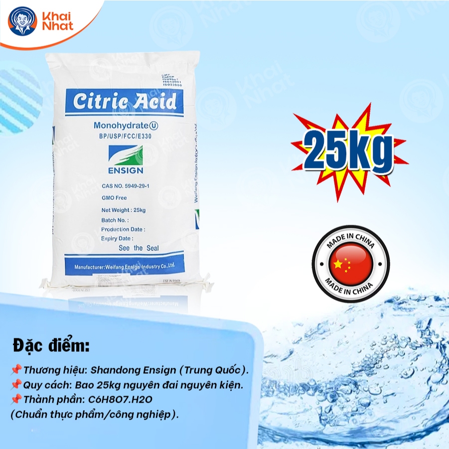 Bột chanh, bột tạo chua, Acid Citric Mono - (25kg/bao) - acid Chanh, chất điều chỉnh pH
