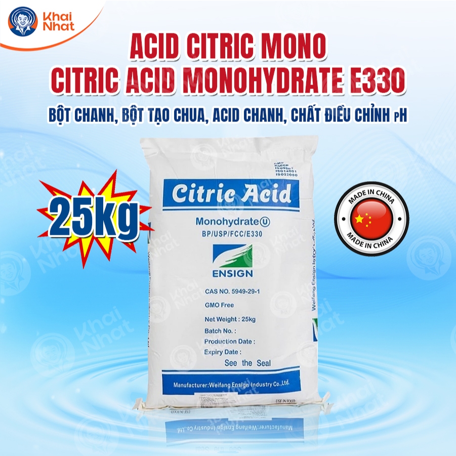 Bột chanh, bột tạo chua, Acid Citric Mono - (25kg/bao) - acid Chanh, chất điều chỉnh pH
