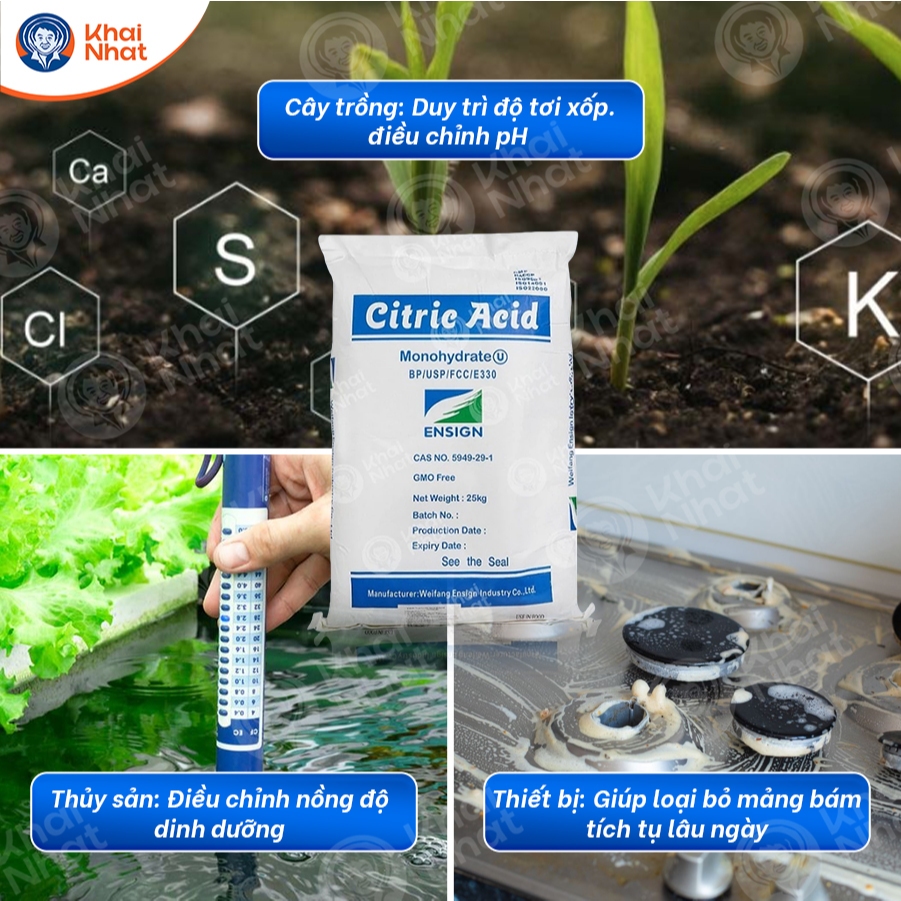 Bột chanh, bột tạo chua, Acid Citric Mono - (25kg/bao) - acid Chanh, chất điều chỉnh pH
