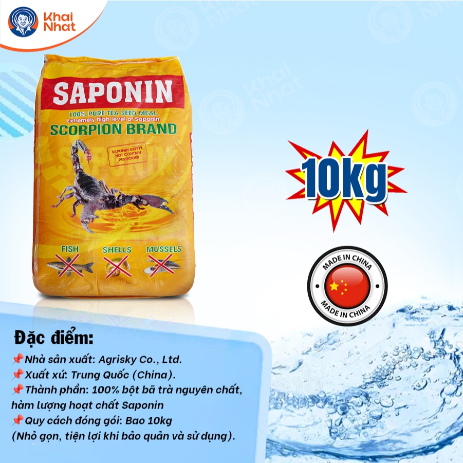 Saponin diệt cá tạp - Saponin Scorpion (10kg/bao) - Diệt cá tạp Saponin dùng trong thủy sản