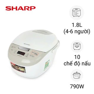 Nồi cơm điện tử Sharp 1.8 lít KS-COM191EV-WH chính hãng 100% trưng bày mới 98-99%-Bảo hành 12 tháng
