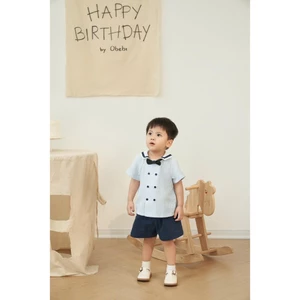 Set Bộ Cộc Mùa Hè Công Tử Obebi Đi Tiệc Đi Chơi Phong Cách Hải Quân Cho Bé Từ 8- 22kg SB45