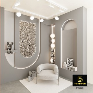 Background livestream 3D 5D cao cấp TS Decor, phông livestream hiện đại có chiều sâu, decor studio sang trọng