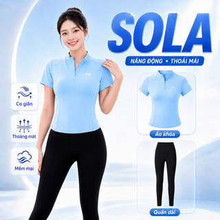 Áo Thể Thao Nữ Cao Cấp Áo Tập Yoga Gym Chạy Bộ Tay Ngắn Co Giãn Tôn Dáng SolaFit 2235